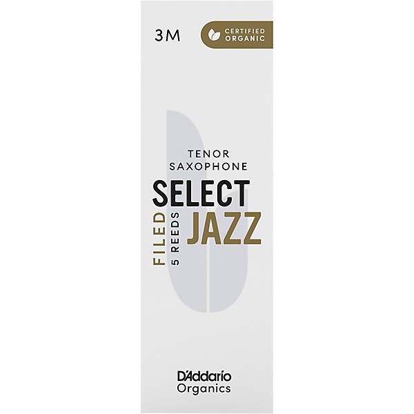 D'Addario Woodwinds Select Jazz, Tenor Saxophone Reeds - Filed,Box of 5 3M