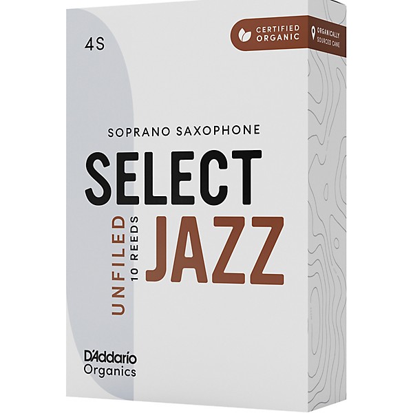 D'Addario Woodwinds Select Jazz, Soprano Saxophone - Unfiled,Box of 10 4S