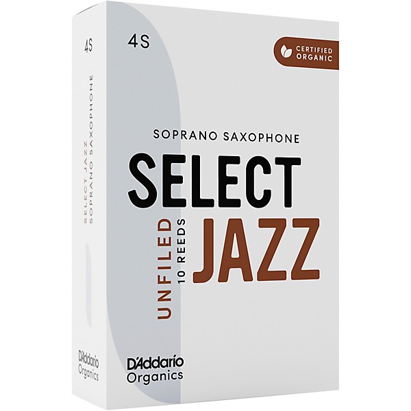 D'Addario Woodwinds Select Jazz, Soprano Saxophone - Unfiled,Box of 10 4S