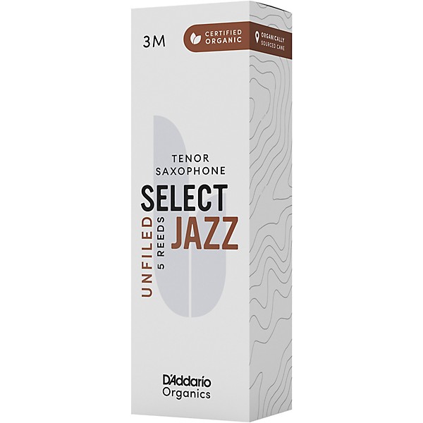 D'Addario Woodwinds Select Jazz, Tenor Saxophone Reeds - Unfiled,Box of 5 3M