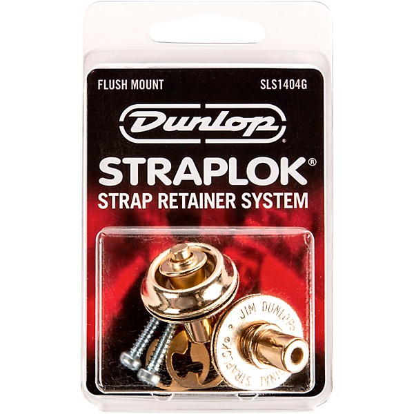 Dunlop Straplok Flush Mount Strap Retainer System Gold