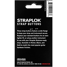 Dunlop Straplok Dual Design Strap Button Set Gold