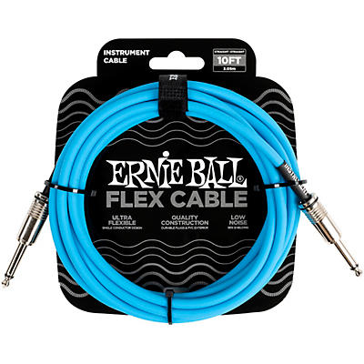 Ernie Ball Flex Straight To Straight Instrument Cable 10 Ft. Blue for sale