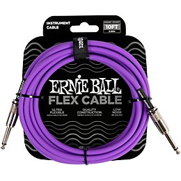 Ernie Ball FLEX Straight to Straight Instrument Cable 10 ft. Purple