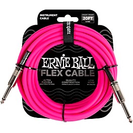 Ernie Ball FLEX Straight to Straight Instrument Cable 10... Ernie Ball FLEX Straight to Straight Instrument Cable 20 ft. Pink