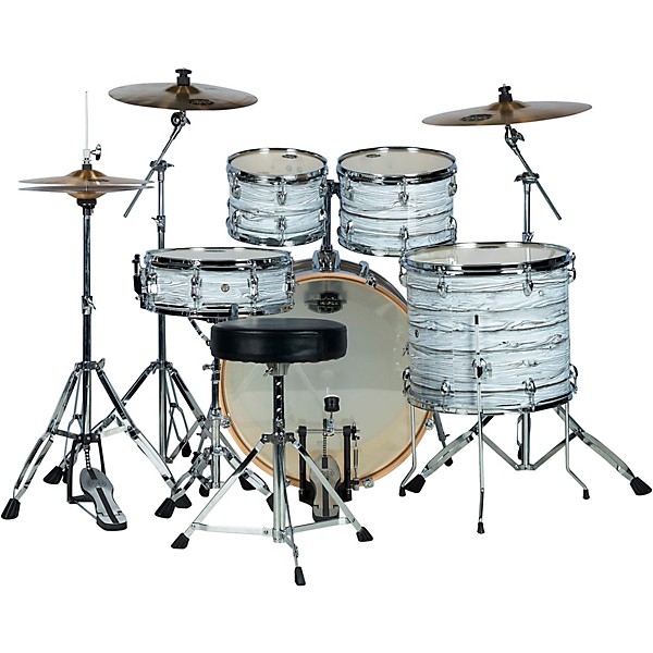 Mapex Venus Complete 5-Piece Drum Set With Hardware & Cymbals White Marblewood