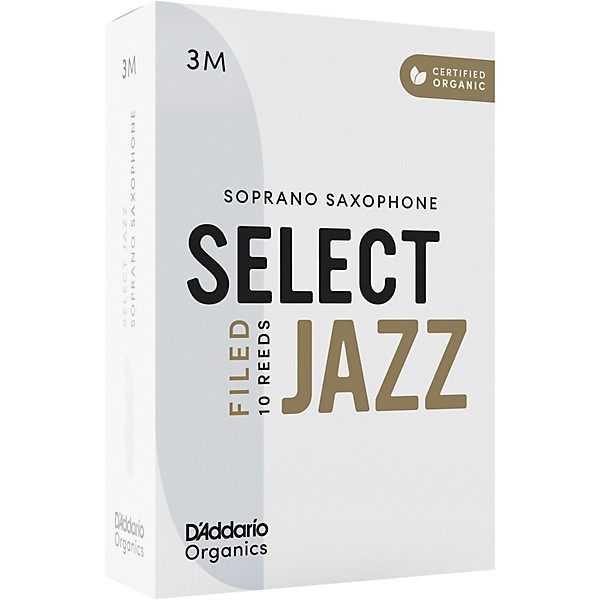 D'Addario Woodwinds Select Jazz, Soprano Saxophone - Filed,Box of 10 3M