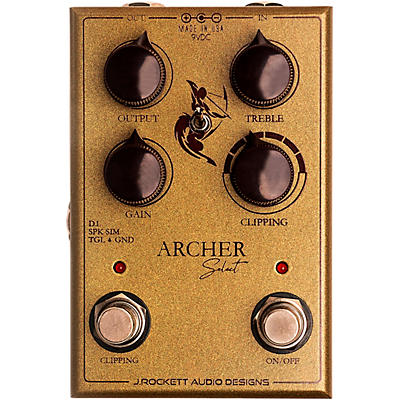 J.Rockett Audio Designs Archer Select Boost/Overdrive Effects Pedal Gold for sale