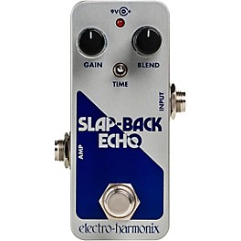 Electro-Harmonix SLAP-BACK ECHO Analog Delay Effects Pedal Silver and Blue