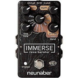 Neunaber Immerse Reverberator Mk II Stereo Reverb Effects Pedal Black