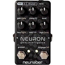 Open Box NEUNABER Neuron Gain Intelligence Dynamic Multistage Guitar Preamp Pedal Level 1 Black