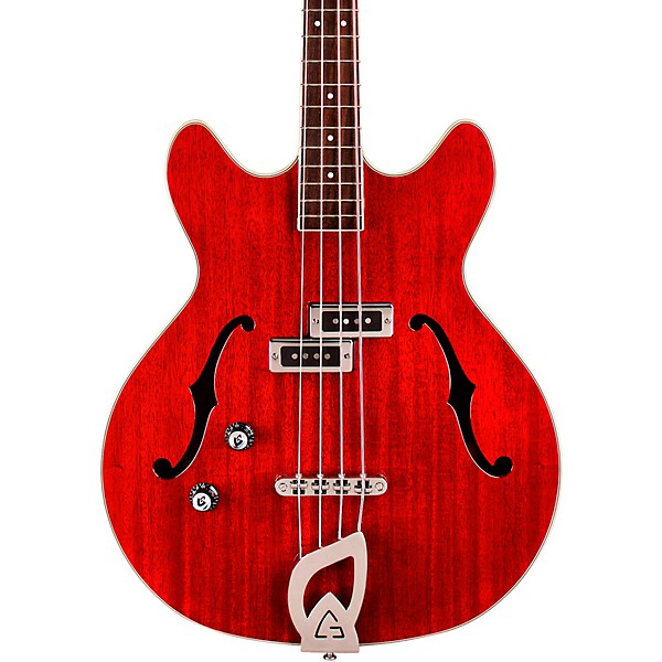 Guild Starfire I Bass Semi-Hollow Short Scale Double-Cut Left-Handed Bass Guitar Cherry Red