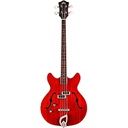 Guild Starfire I Bass Semi-Hollow Short Scale Double-Cut Left-Handed Bass Guitar Cherry Red