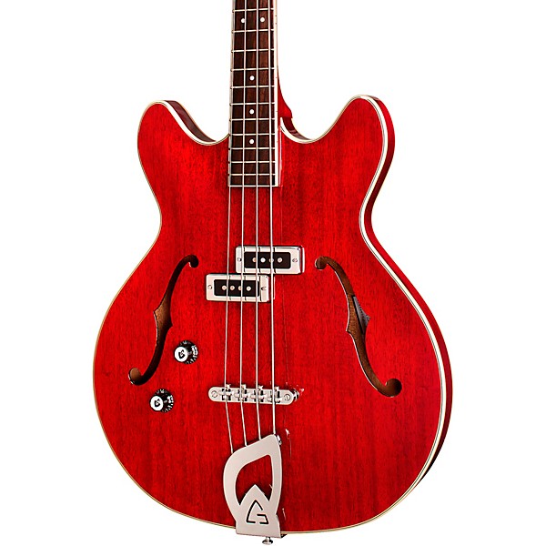 Guild Starfire I Bass Semi-Hollow Short Scale Double-Cut Left-Handed Bass Guitar Cherry Red