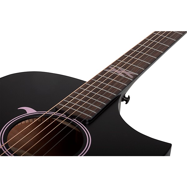 Open Box Schecter Guitar Research Machine Gun Kelly Signature Acoustic-Electric Guitar Level 2 Satin Black 197881109219