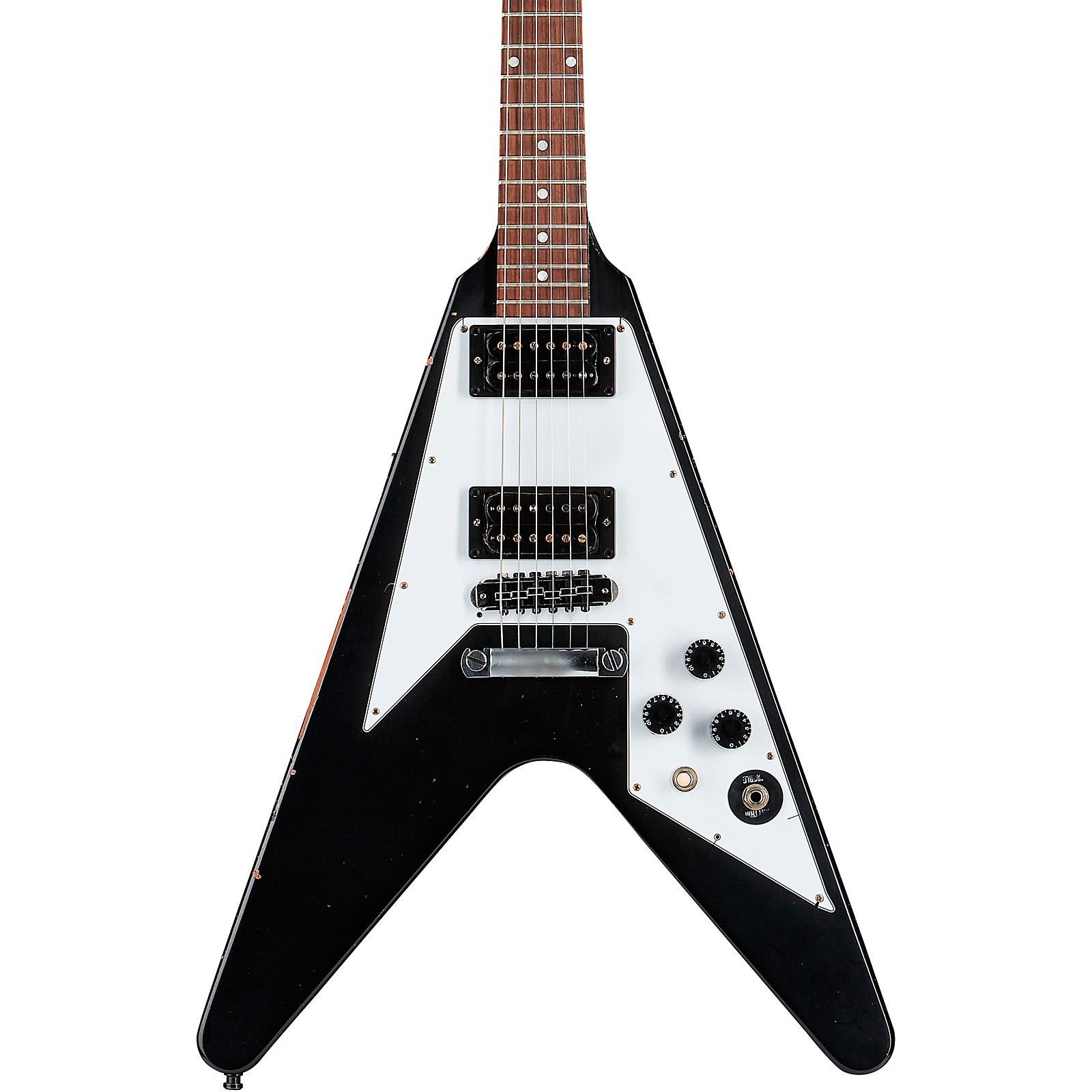 Platinum Gibson Custom Kirk Hammett 1979 Flying V Electric Guitar Ebony |  Guitar Center