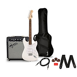 Squier Sonic Stratocaster Limited-Edition Electric Guitar Pack With Fender Frontman 10G Amp Arctic White
