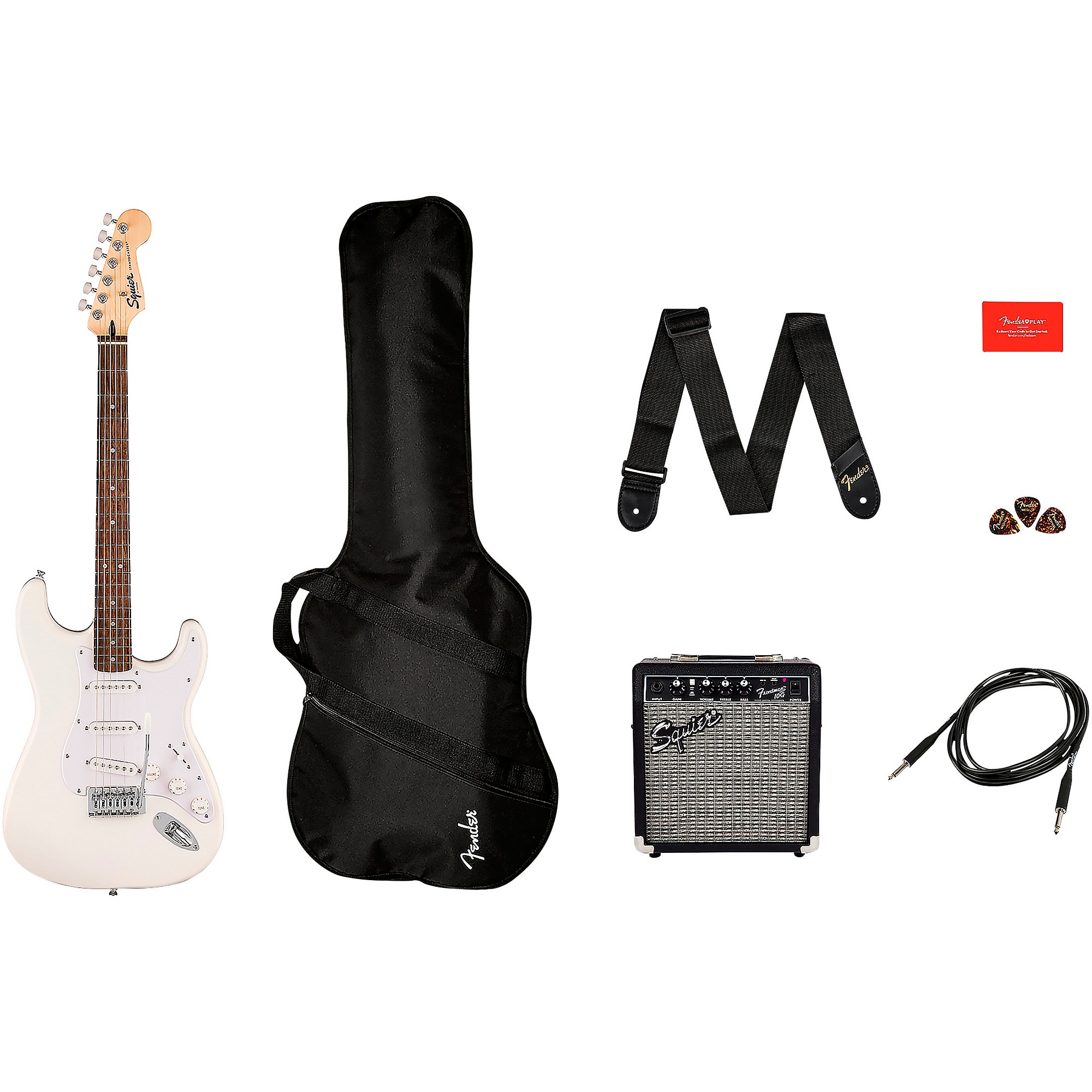 SUDER エレキギター ホワイト Amazon.com: Fender Squier Sonic Stratocaster - Arctic White