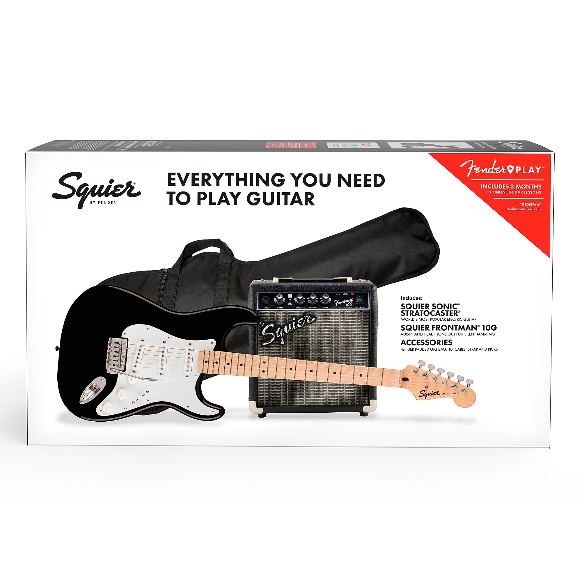Squier by Fender Stratocaster　エレキ　fm259 Squier Sonic Stratocaster Electric Guitar Pack With Fender