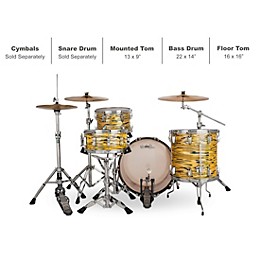 Ludwig Legacy Maple 3-Piece Fab Shell Pack with 22 in. Bass Drum Lemon Oyster