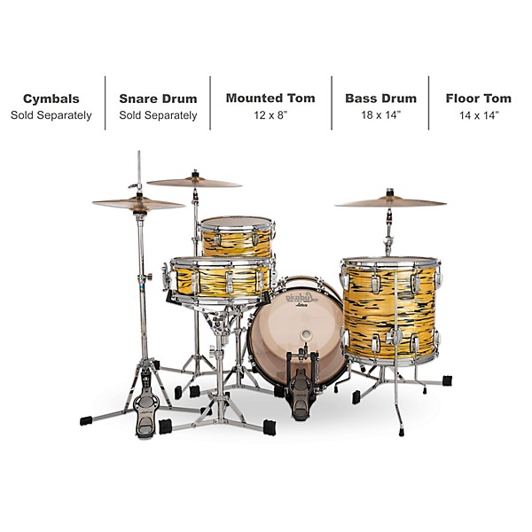 Ludwig Legacy Maple 3-Piece Jazzette Shell Pack With 18" Bass Drum Lemon Oyster