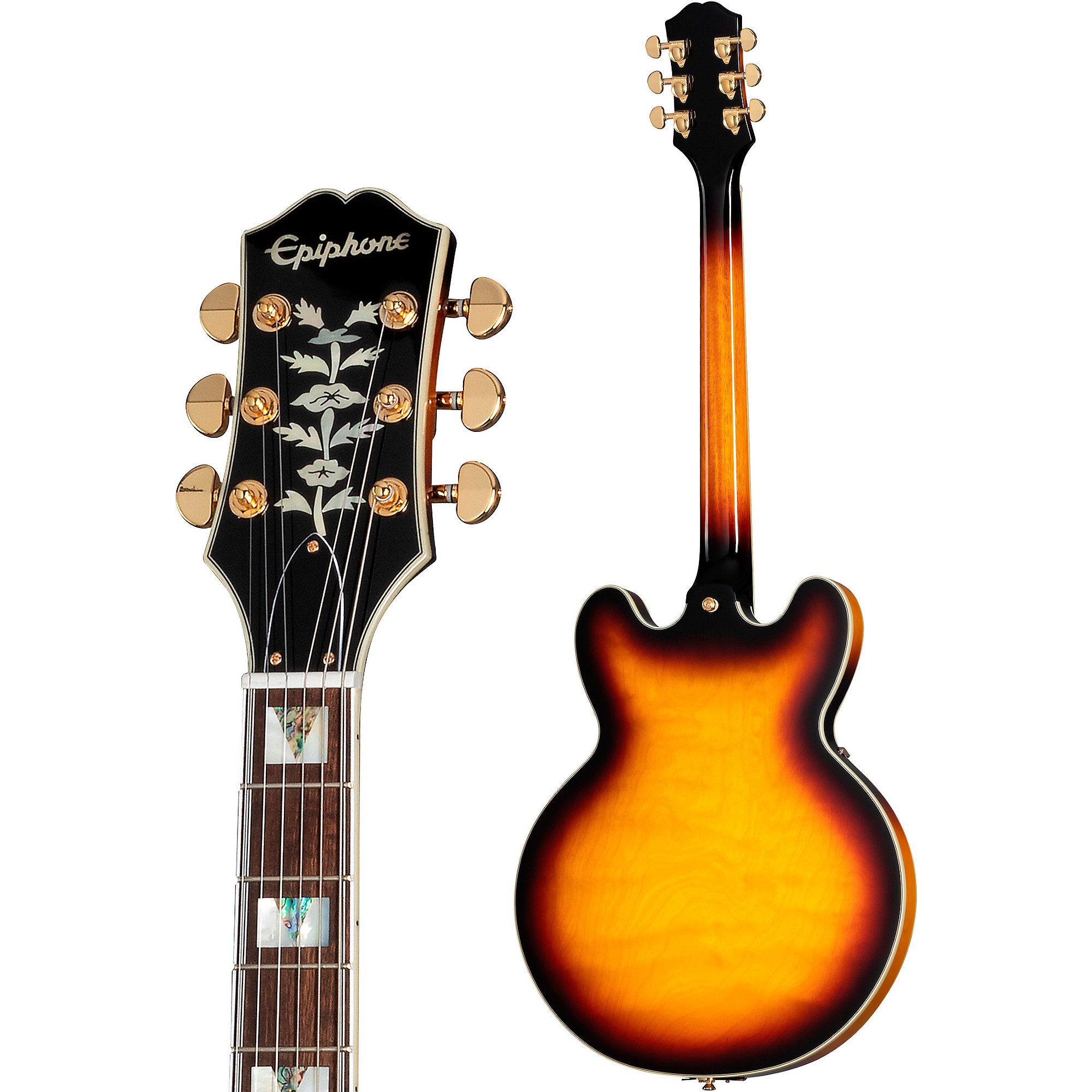 Epiphone Sheraton Left-Handed Semi-Hollow Electric Guitar Vintage Sunburst  | Guitar Center