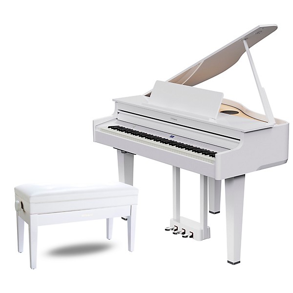 Roland GP- Digital Grand Piano With Bench Polished White