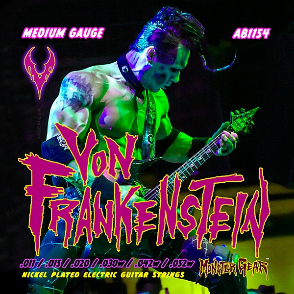 Von Frankenstein Monster Gear Nickel Plated Electric Guitar Strings Medium (11-52}