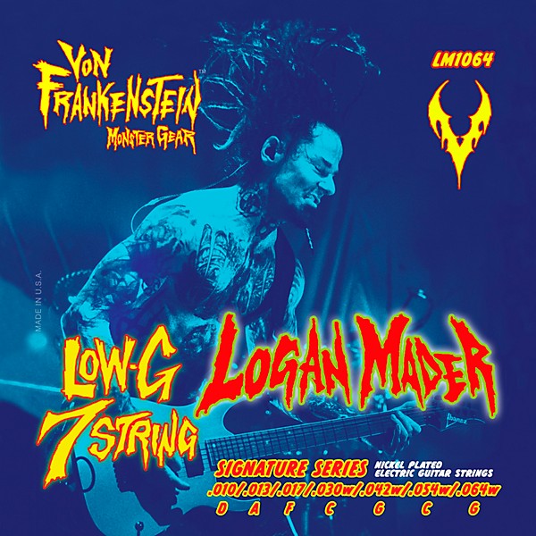 Von Frankenstein Monster Gear Logan Mader Low-G 7 String Signature Set 10 - 64w