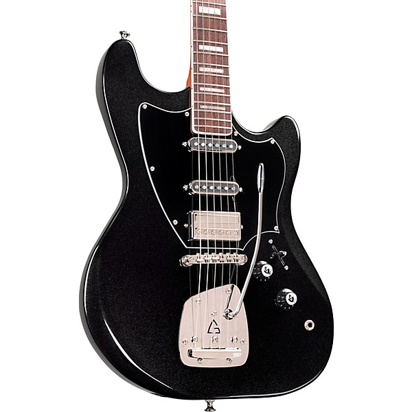 Guild Surfliner Deluxe Solid Body Electric Guitar With Guild Floating Vibrato Tailpiece Black Metallic