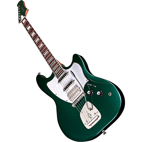 Guild Surfliner Deluxe Solid Body Electric Guitar With Guild Floating Vibrato Tailpiece Evergreen Metallic