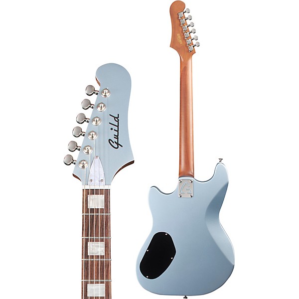 Guild Surfliner Deluxe Solidbody Electric Guitar With Guild Floating Vibrato Tailpiece Glacier Blue Metallic