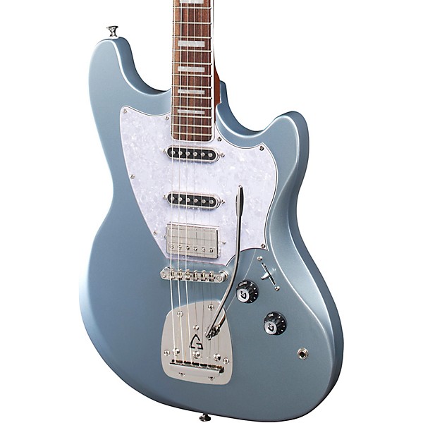 Guild Surfliner Deluxe Solidbody Electric Guitar With Guild Floating Vibrato Tailpiece Glacier Blue Metallic