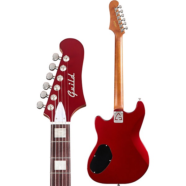 Guild Surfliner Deluxe Solidbody Electric Guitar With Guild Floating Vibrato Tailpiece Scarlett Red Metallic