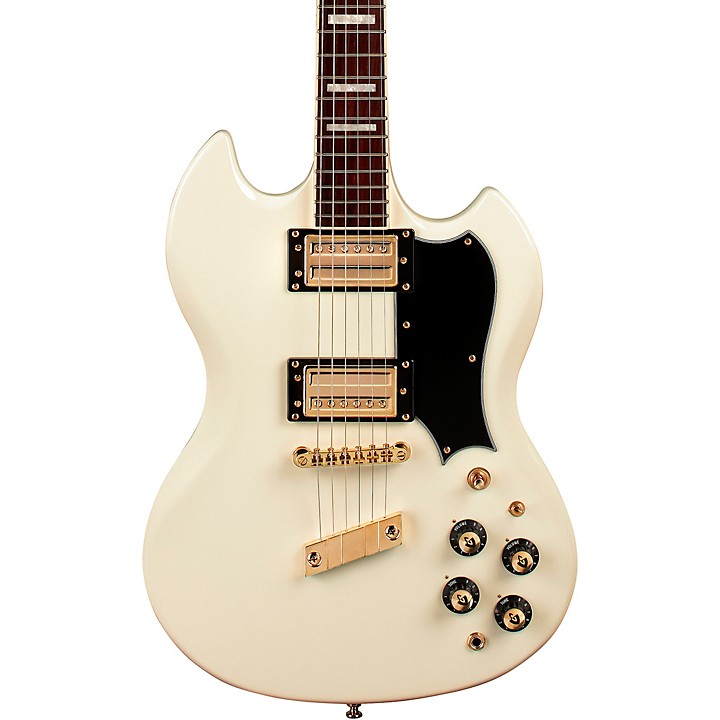 Groner Guitars エレキギター ホワイト Guild Polara Kim Thayil Solidbody Electric Guitar Vintage White