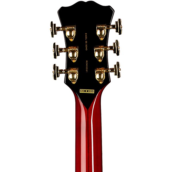 D'Angelico Excell SS Soho Hollowbody Electric Guitar With Stairstep Tailpiece Dark Cherry Burst