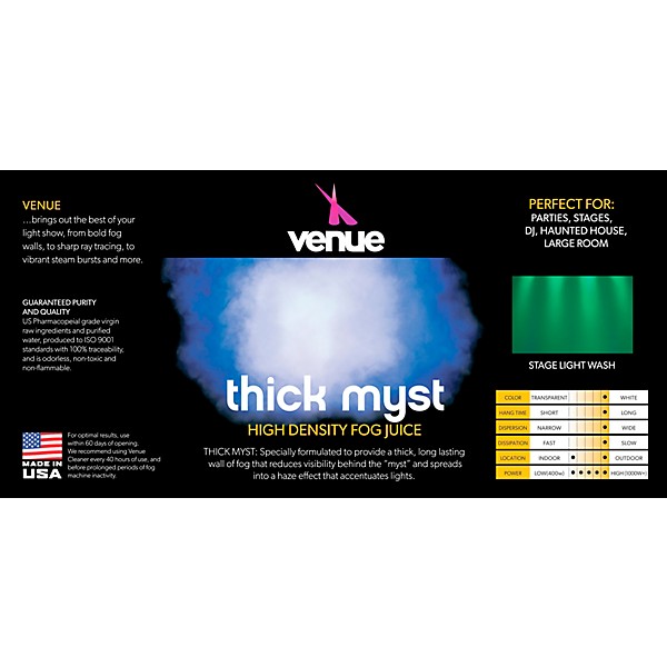 Venue Thick Myst High Density Fog Juice 1 Quart
