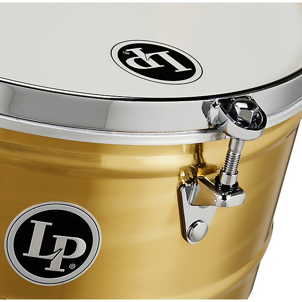 LP Brass Timbale With Chrome Hardware and Mount Bracket 13 x 6.5 in.