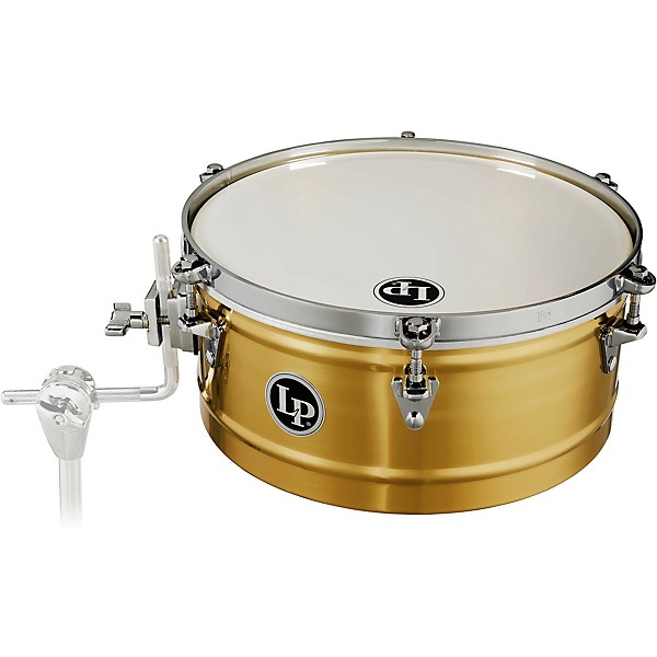 LP Brass Timbale With Chrome Hardware and Mount Bracket 14 x 6.5 in.