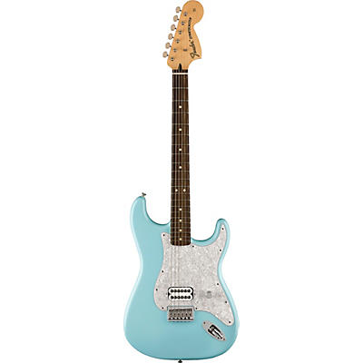 Fender Tom Delonge Stratocaster Electric Guitar With Invader Sh8 Pickup Daphne Blue for sale