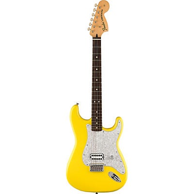 Fender Tom Delonge Stratocaster Electric Guitar With Invader Sh8 Pickup Graffiti Yellow for sale