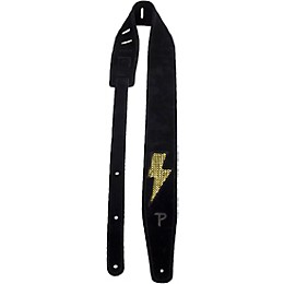 Perri's Leather Guitar Strap Gold Lightning Bolt 2.5 in.