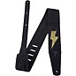 Perri's Leather Guitar Strap Gold Lightning Bolt 2.5 in.