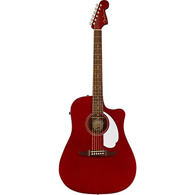 Fender California Redondo Player Acoustic-Electric Guitar Candy Apple Red for sale