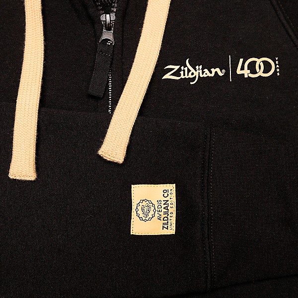 Zildjian Limited Edition 400th Anniversary Zip Up Hoodie Large Black