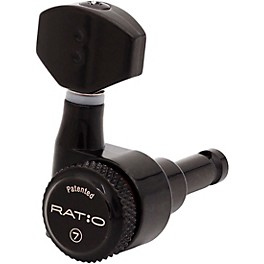 Graph Tech Ratio 7-In-Line Electric Locking Tuning Machine Heads With Staggered Posts Black 7 String