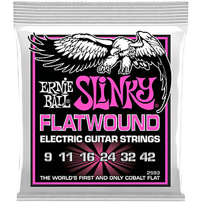 Ernie Ball Super Slinky Flatwound Electric Guitar Strings 9-42 for sale