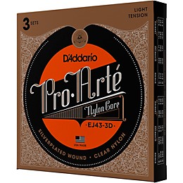 D'Addario EJ43 Pro-Arte Nylon Classical Guitar Strings - Light Tension 3 Sets