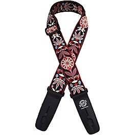 Lock-It Straps Jacquard 2" Locking Guitar Strap Lem... Lock-It Straps Jacquard 2" Locking Guitar Strap Black with Red Flowers