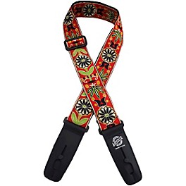 Lock-It Straps Jacquard 2" Locking Guitar Strap Vint... Lock-It Straps Jacquard 2" Locking Guitar Strap Red with Gold Flowers